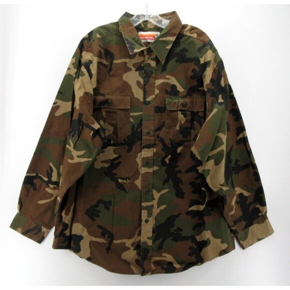 Winchester Other - VINTAGE Winchester Shirt XL Button Down Camo Hunting Flap Pockets *